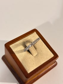 Vintage Sterling Silver Rhinestone band Ring sz 7