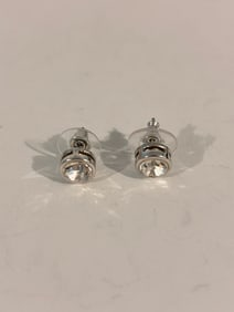 Vintage Sterling Silver post rhinestone Earrings