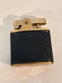 Vintage Continental CMC leather Cigarette gold tone Lighter