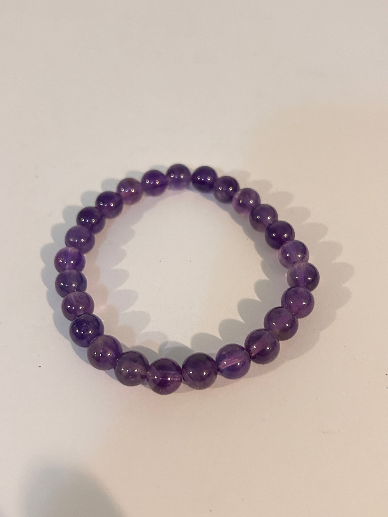 Vintage Amethyst beaded stretch Bracelet (1 of 4)