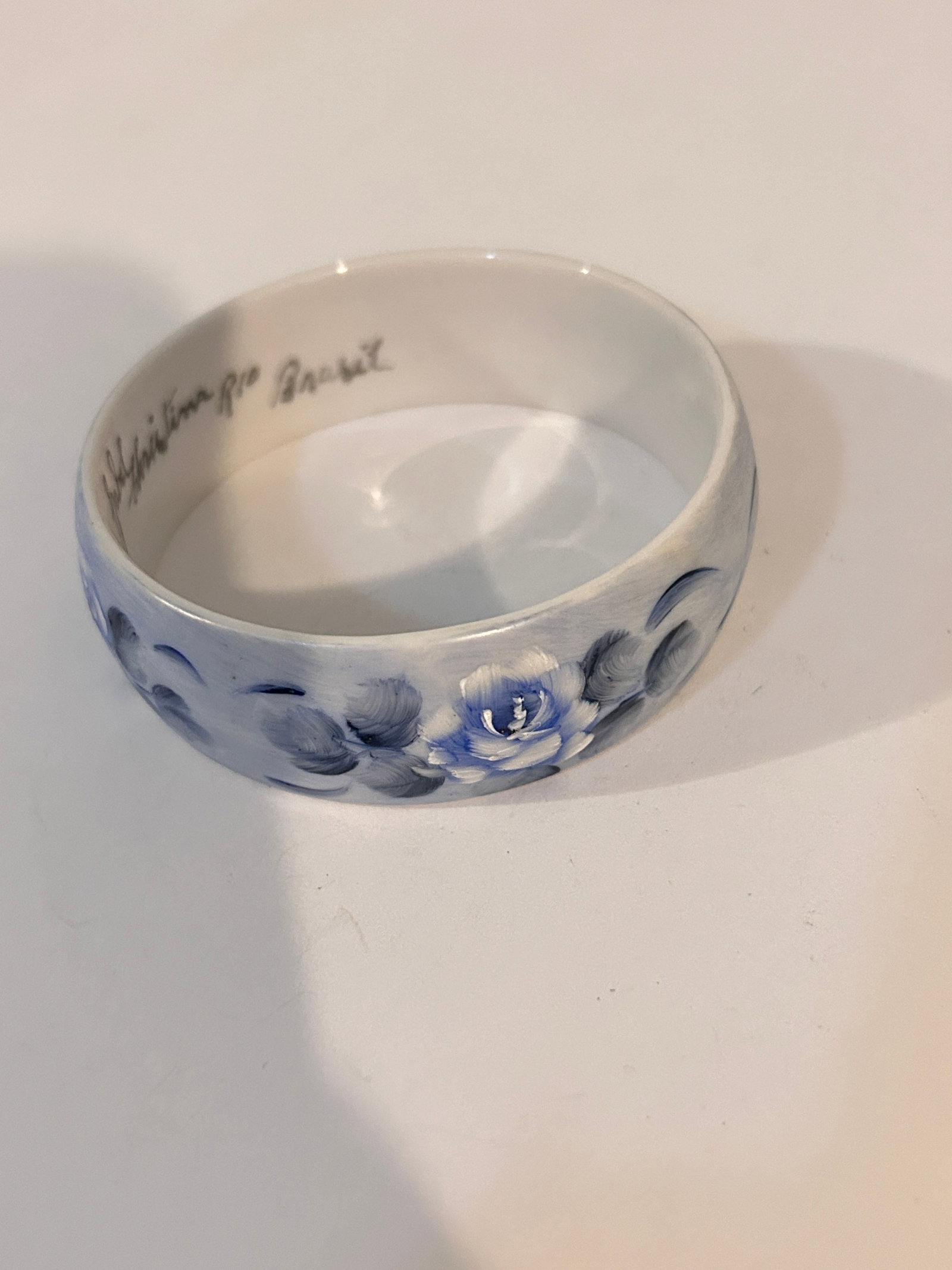 Blue Fluted porcelain bangle bracelet designed by Christina Rio 7": Blue Fluted porcelain bangle bracelet designed by Christina Rio 7" Please view all photos as they are part of the description and condition of this Item, Feel free to contact me with questions or pict