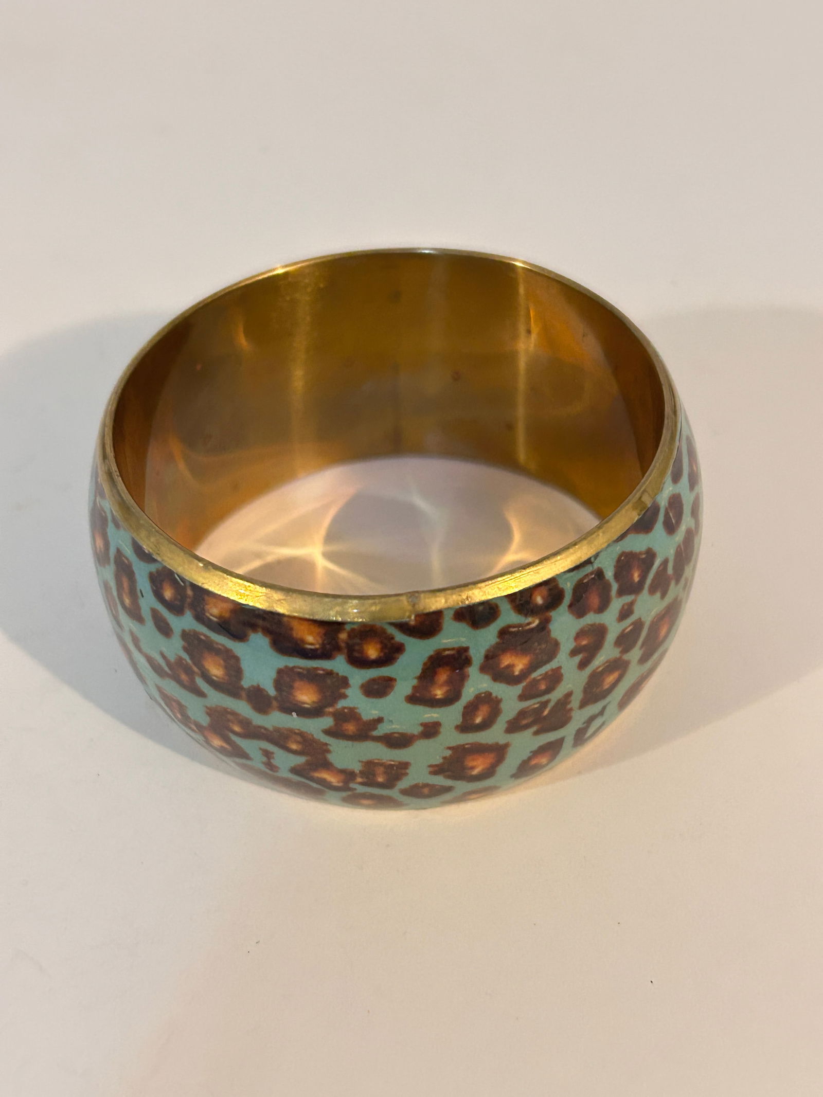 Vintage wide brass Leopard Bracelet 7" (1 of 4)