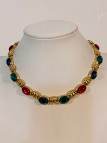 Vintage colorful choker Necklace 13"