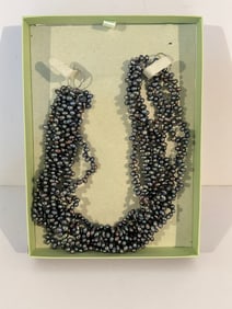 Ross-Simons Freshwater Pearl Multistrand Sterling Silver Collar Necklace w Box Sz 17"