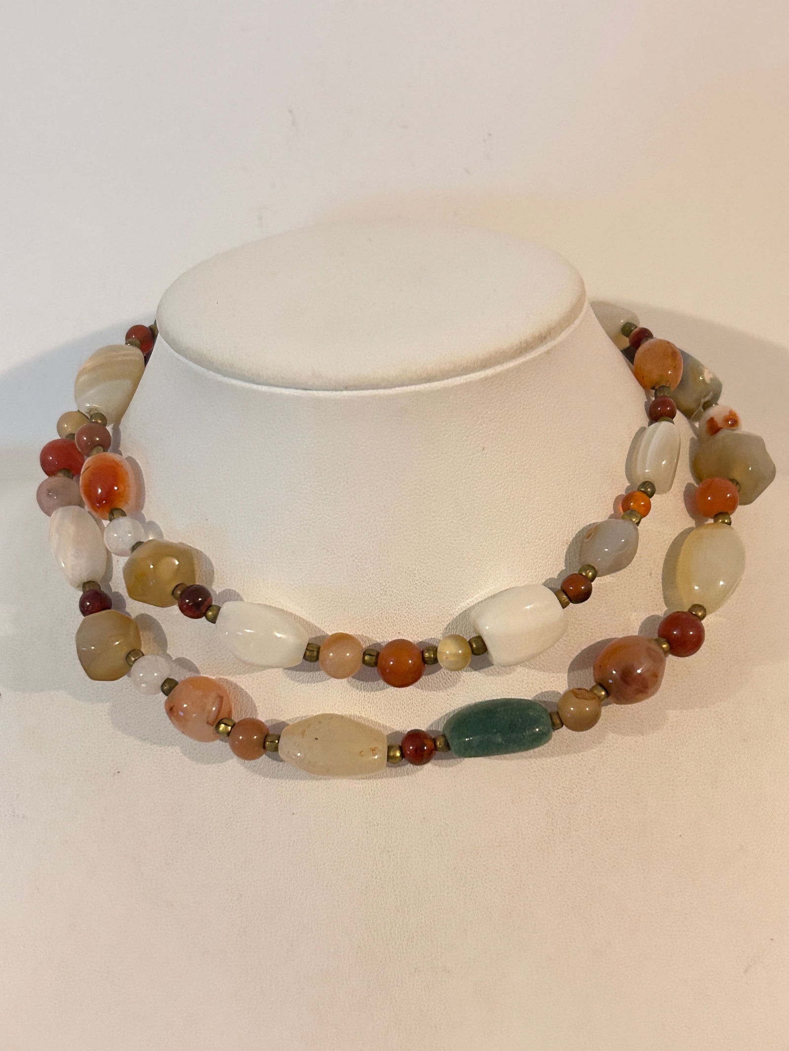 Vintage multi colored gemstone Necklace 27" (1 of 5)