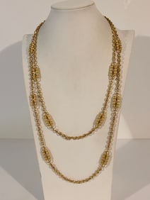 Camrose And Kross Jacqueline Kennedy Goldtone Paperclip 2 In 1 Necklace 24"