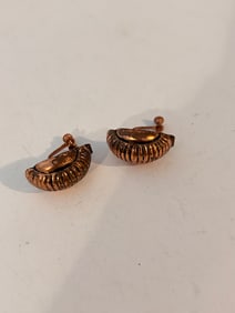 Vintage Copper Screw on Earrings