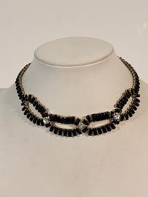 Vintage Black Choker Necklace 12"