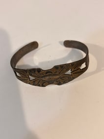 Vintage Copper Cuff old Bracelet 6"