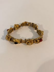 Vintage Florenza Statement Filigree mesh Bracelet 1960's 7"