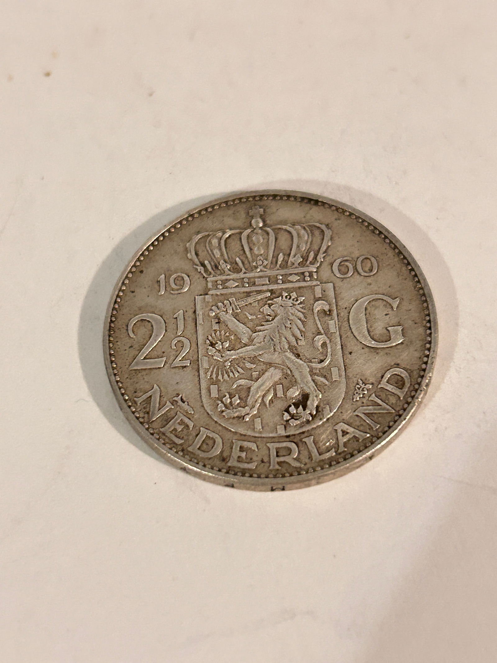 1960 Netherlands Kingdom Queen JULIANA 2½ Gulden Authentic Silver Coin: 1960 Netherlands Kingdom Queen JULIANA 2½ Gulden Authentic Silver Coin Please view all photos as they are part of the description and condition of this Item, Feel free to contact me with questi