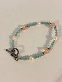 Vintage crystal bead Bracelet 8"