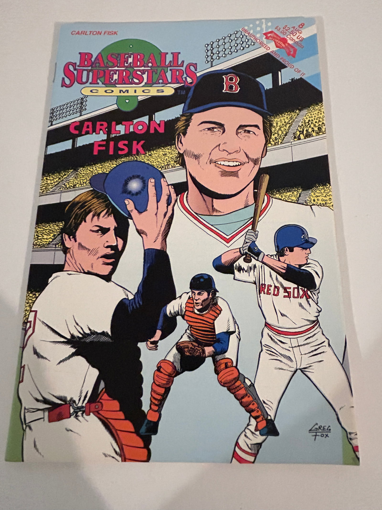 Vintage Comic Book Carlton Fisk # 8: Vintage Comic Book Carlton Fisk # 8 Please view all photos as they are part of the description and condition of this Item, Feel free to contact me with questions or picture requests! Used Item AS IS