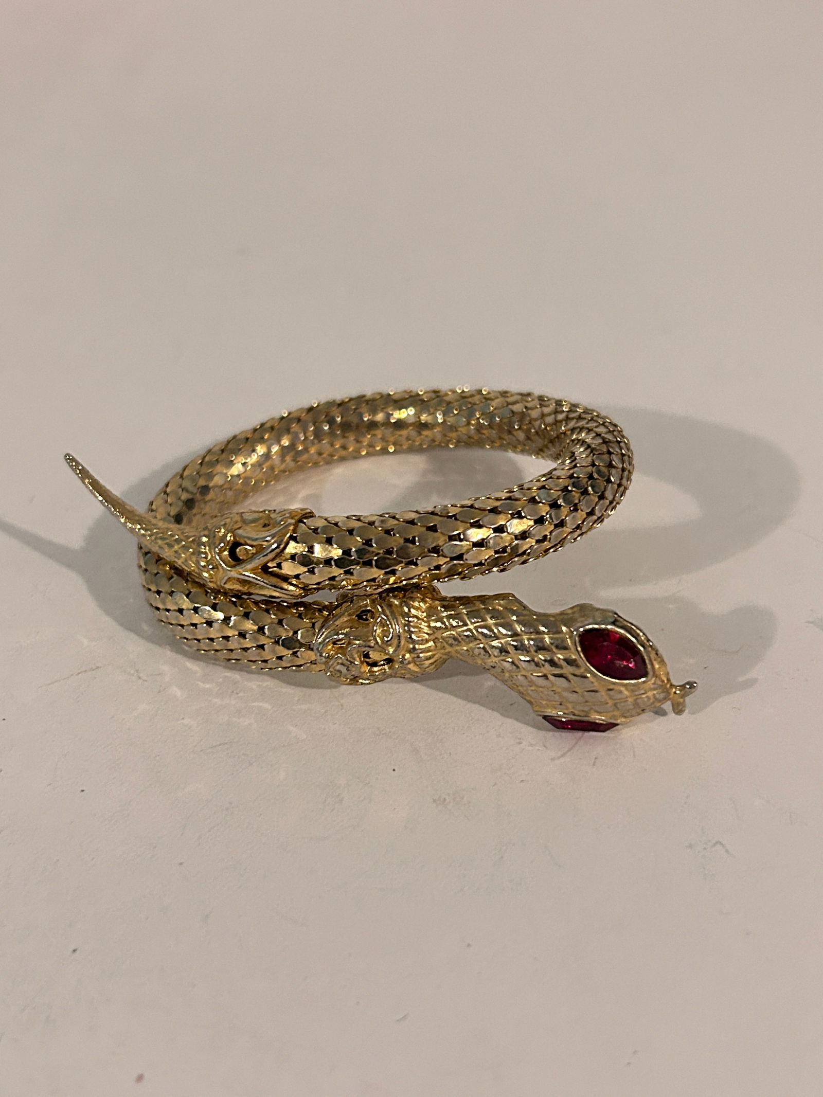 Vintage Whiting and Davis goldtone mesh snake Bracelet (1 of 4)
