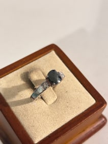 Vintage Sterling Silver Moissanite Ring Sz 7