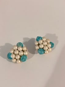 Vintage Hong Kong Blue Earrings