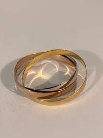 Vintage Triple Bracelet Copper, Brass, and Silver Tone 8"