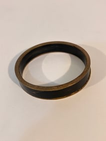 vintage brass and lucite bangle bracelet  7" small crack in lucite