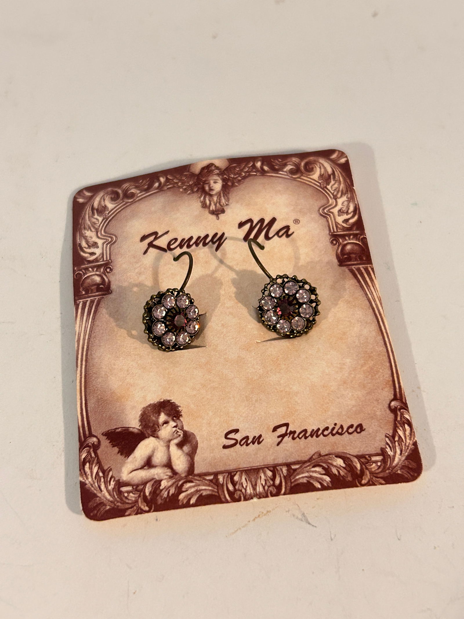 Vintage Kenny Ma Victorian-style black crystal flower earrings: Vintage Kenny Ma Victorian-style black crystal flower earrings Please view all photos as they are part of the description and condition of this Item, Feel free to contact me with questions or picture