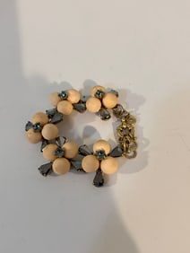 Vintage J Crew Gold Tone & Rhinestones Bracelet 7"