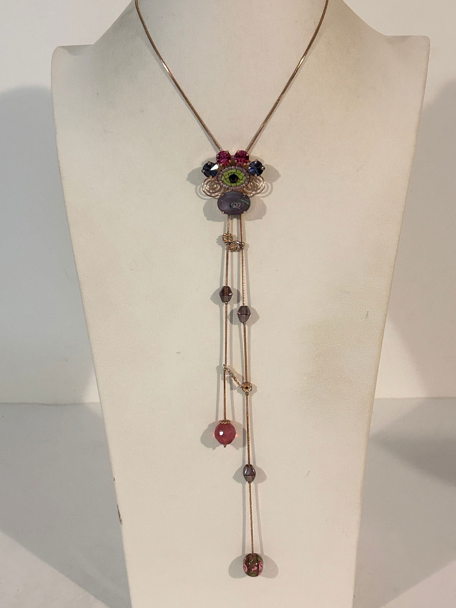 Dikla Meri Israel Designer Signed Bead Swarovski Crystal Necklace 16": Dikla Meri Israel Designer Signed Bead Swarovski Crystal Necklace 16" Please view all photos as they are part of the description and condition of this Item, Feel free to contact me with questions or p