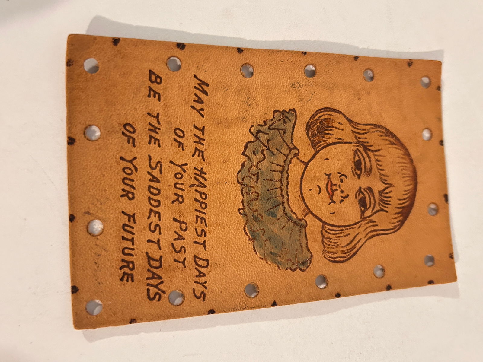 Vintage Leather Post Card (1 of 2)