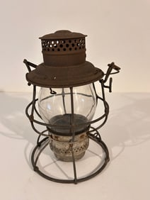1913 The Adams & West Lake Co. Railroad Lantern. Adlake Kero Glass