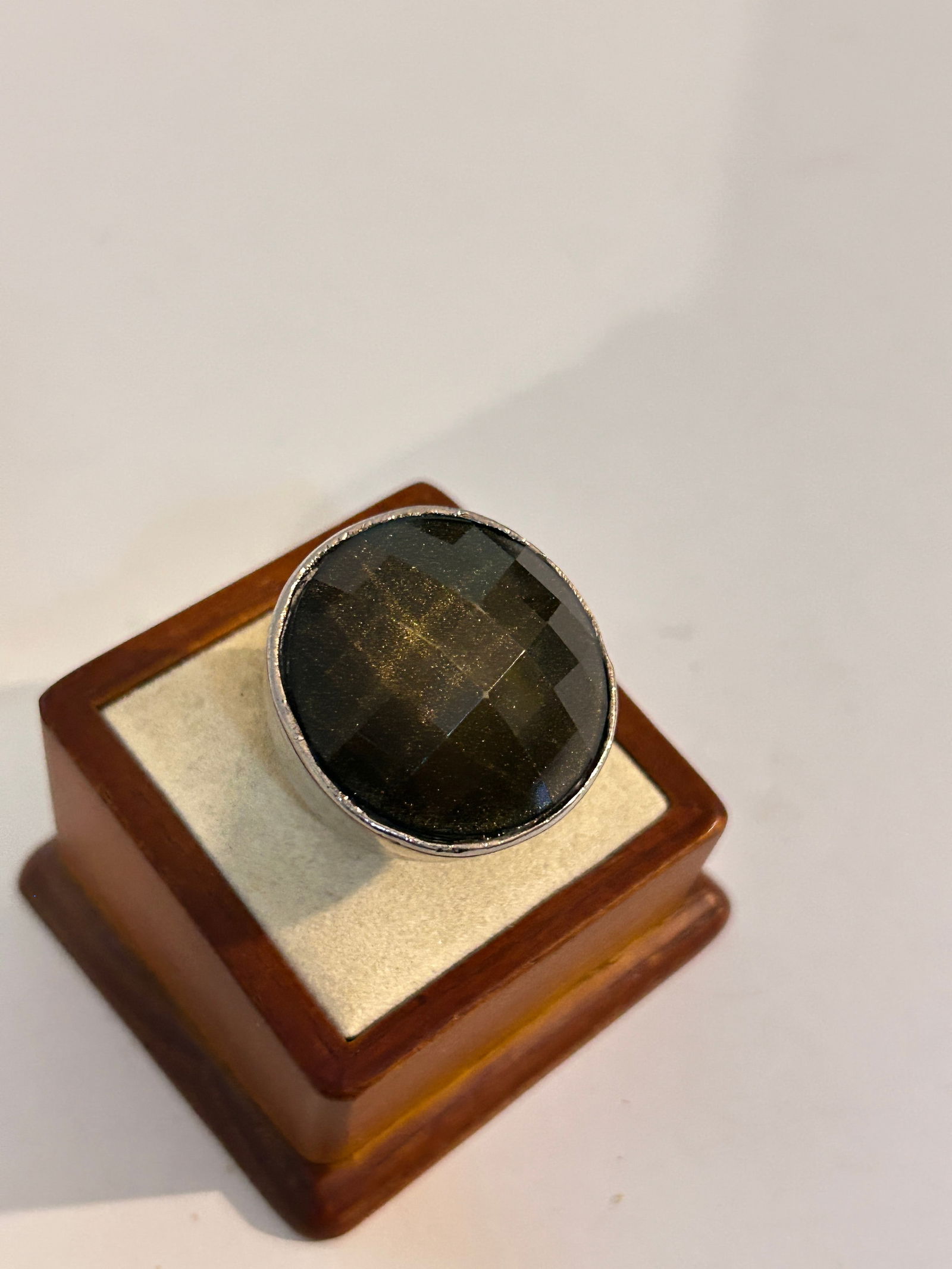 Vintage large black glass Custom Ring 8 (1 of 4)