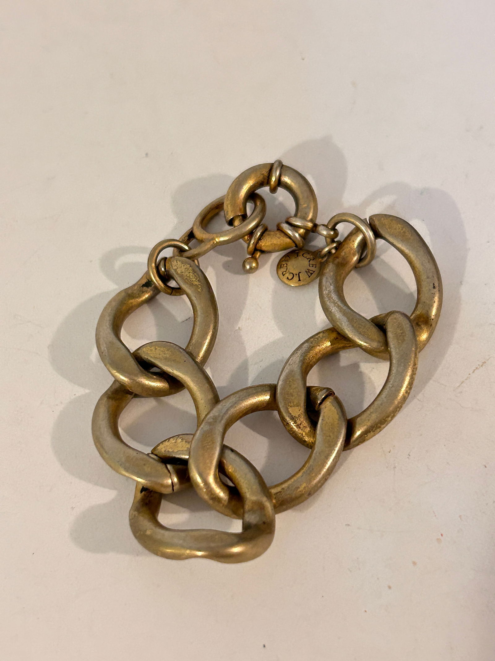 Vintage  J. Crew gold-tone large link bracelet. (1 of 4)