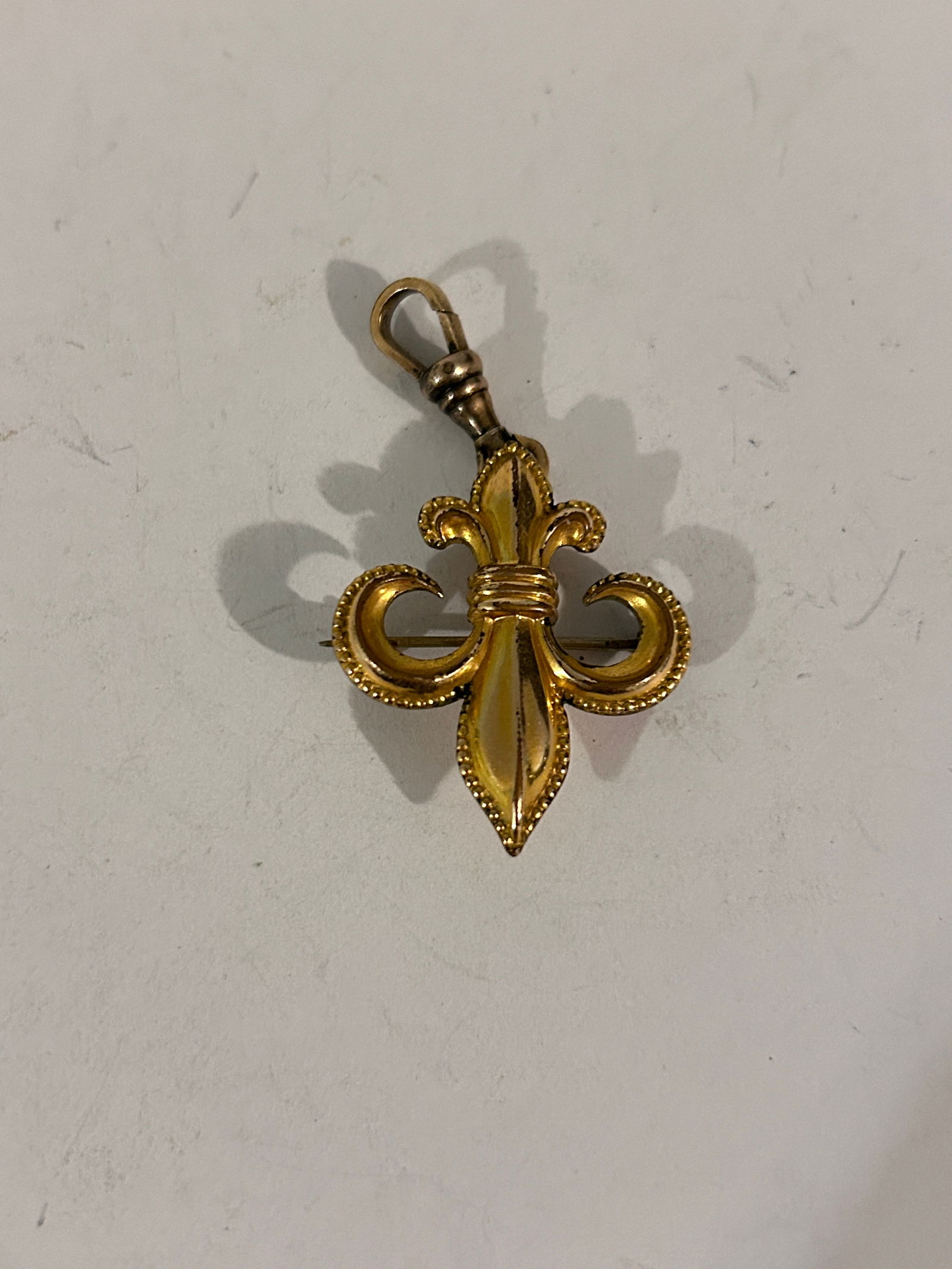 Vintage Signed 1/20 10k GF Gold Filled Fleur De Lis Brooch (1 of 4)