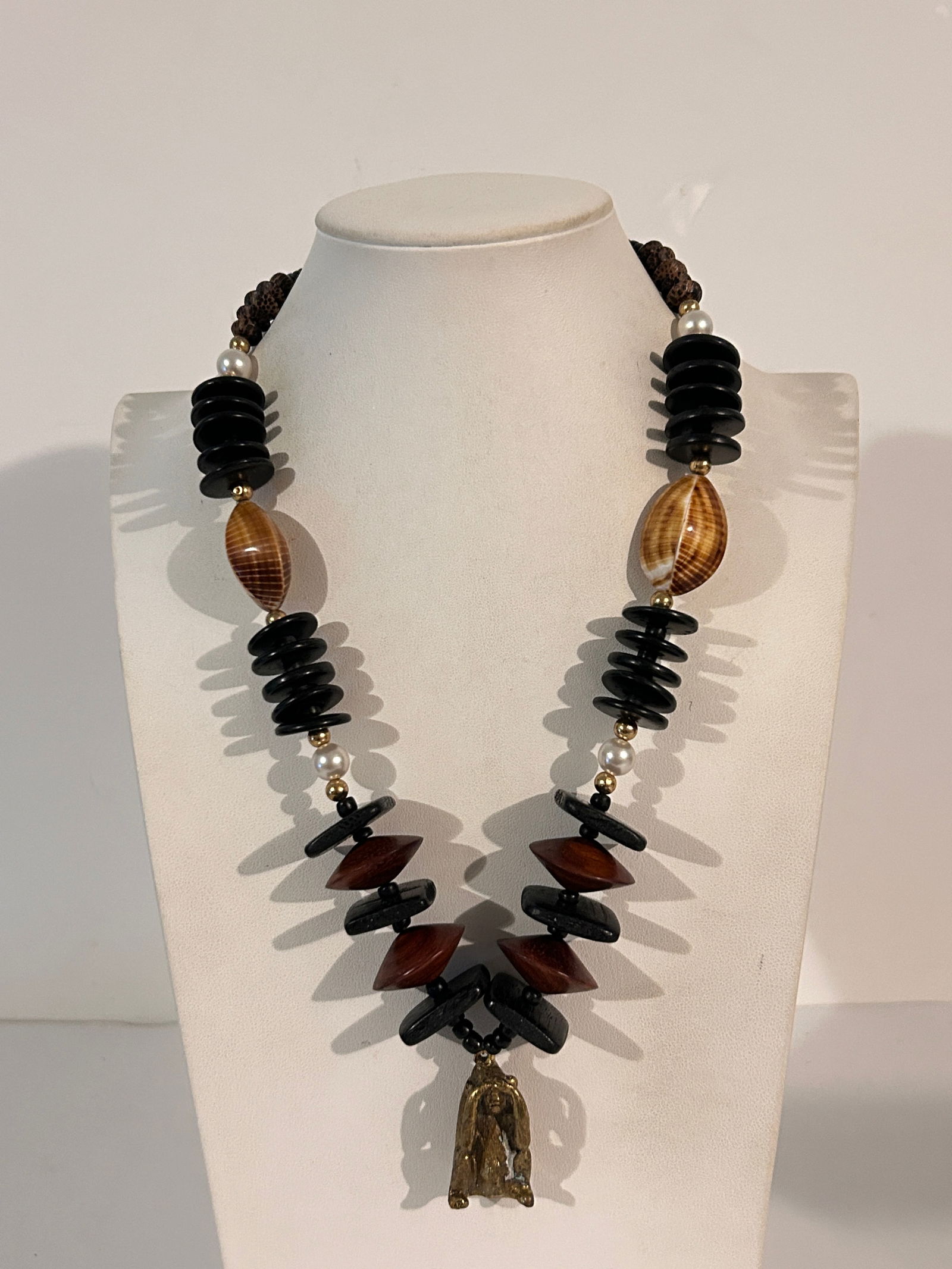 Vintage Wood Bead See No Evil pendant Necklace 22": Vintage Wood Bead See No Evil pendant Necklace 22" Please view all photos as they are part of the description and condition of this Item, Feel free to contact me with questions or picture requests! Us