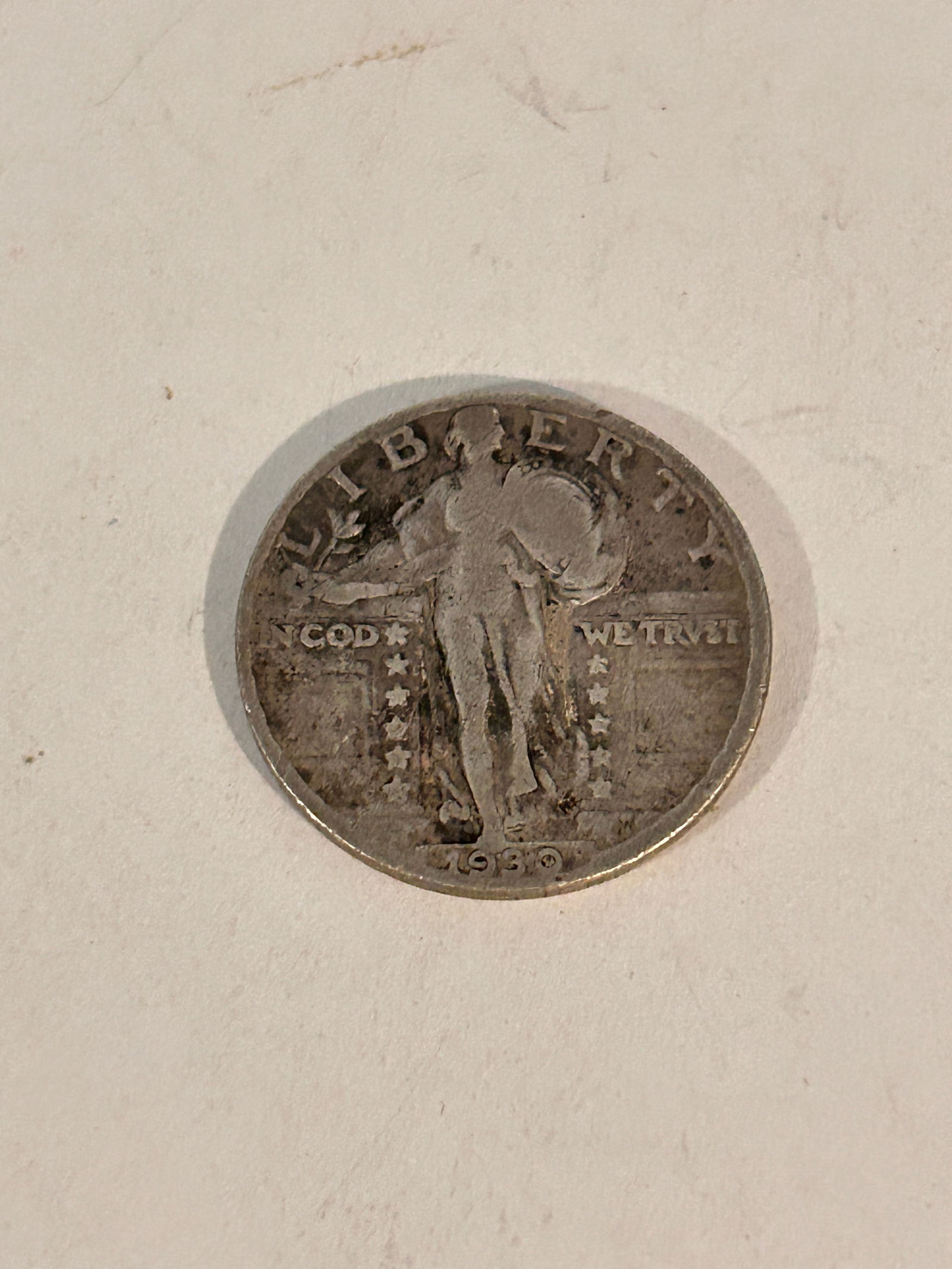 1930 Standing Liberty Silver Quarter: 1930 Standing Liberty Silver Quarter Please view all photos as they are part of the description and condition of this Item, Feel free to contact me with questions or picture requests! Used Item AS IS