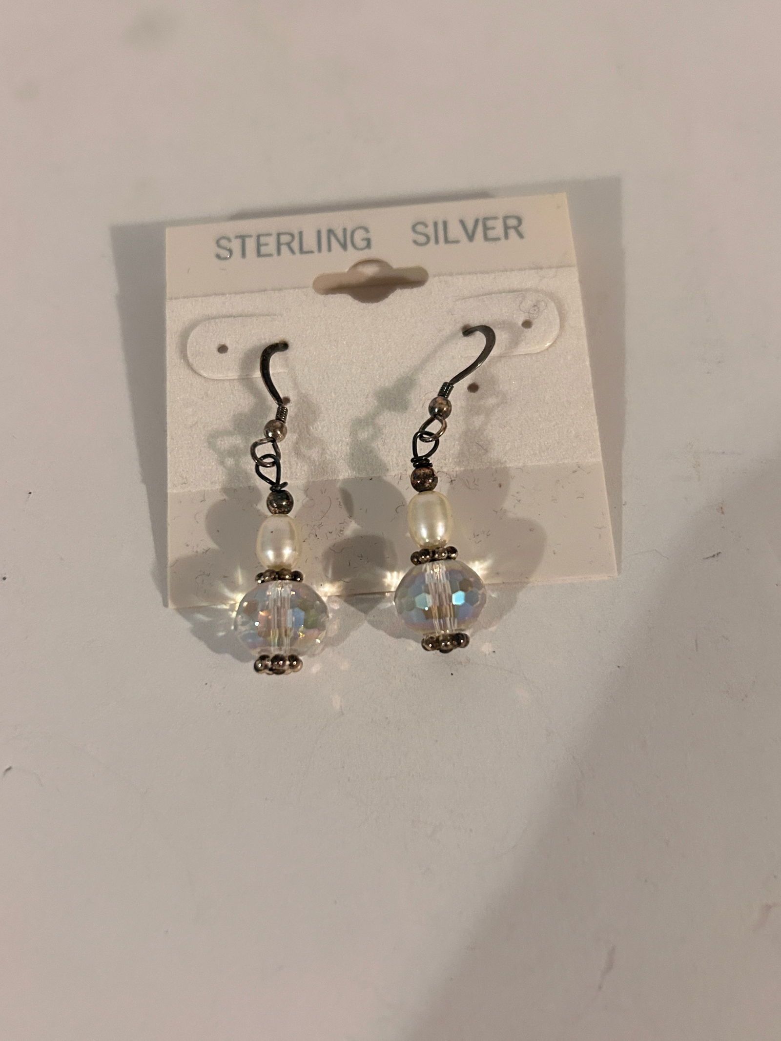 Vintage Sterling Silver Crystal Earrings (1 of 4)