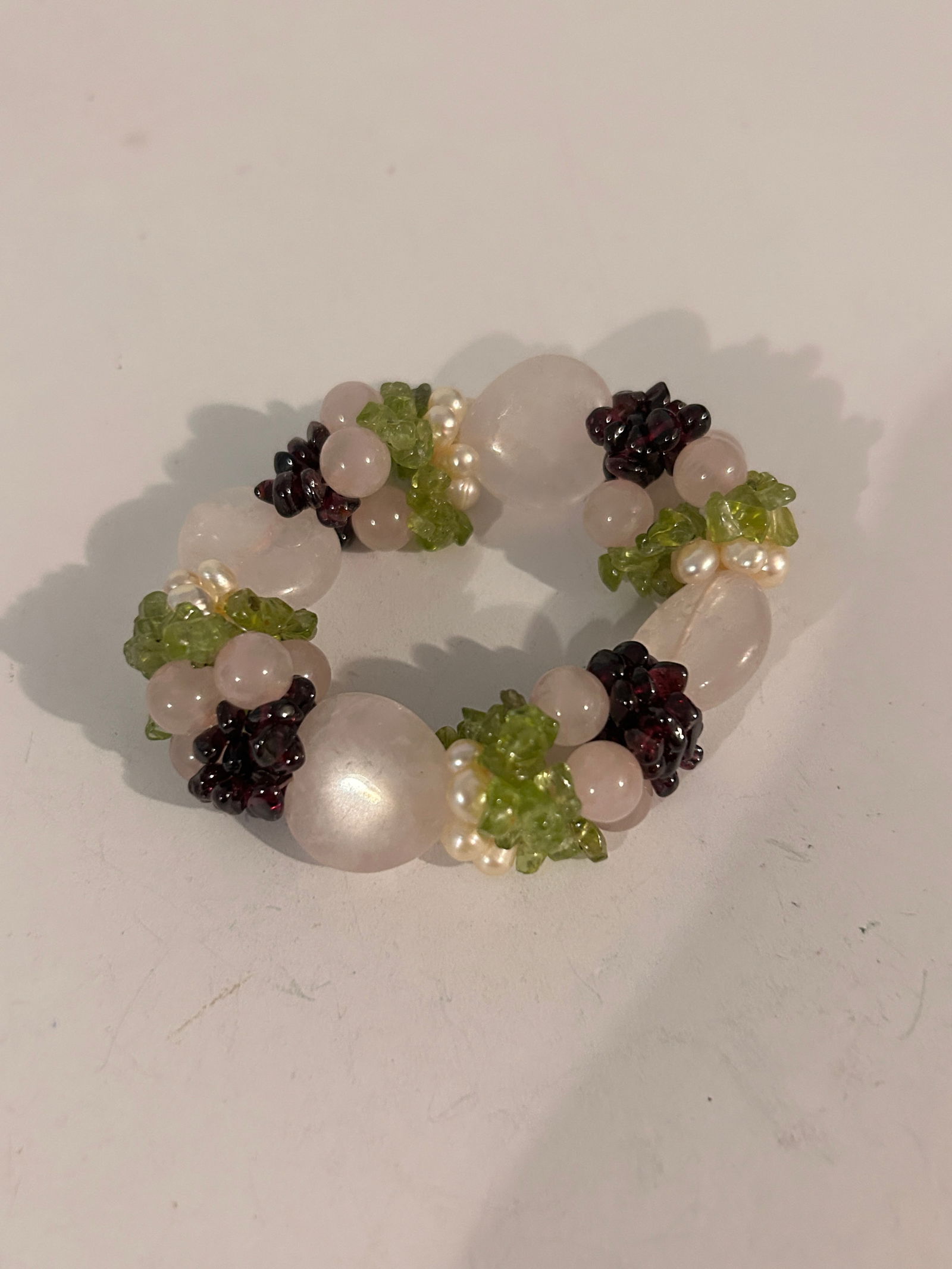 Vintage Amethyst Multi Color Gemstone stretch Bracelet (1 of 4)