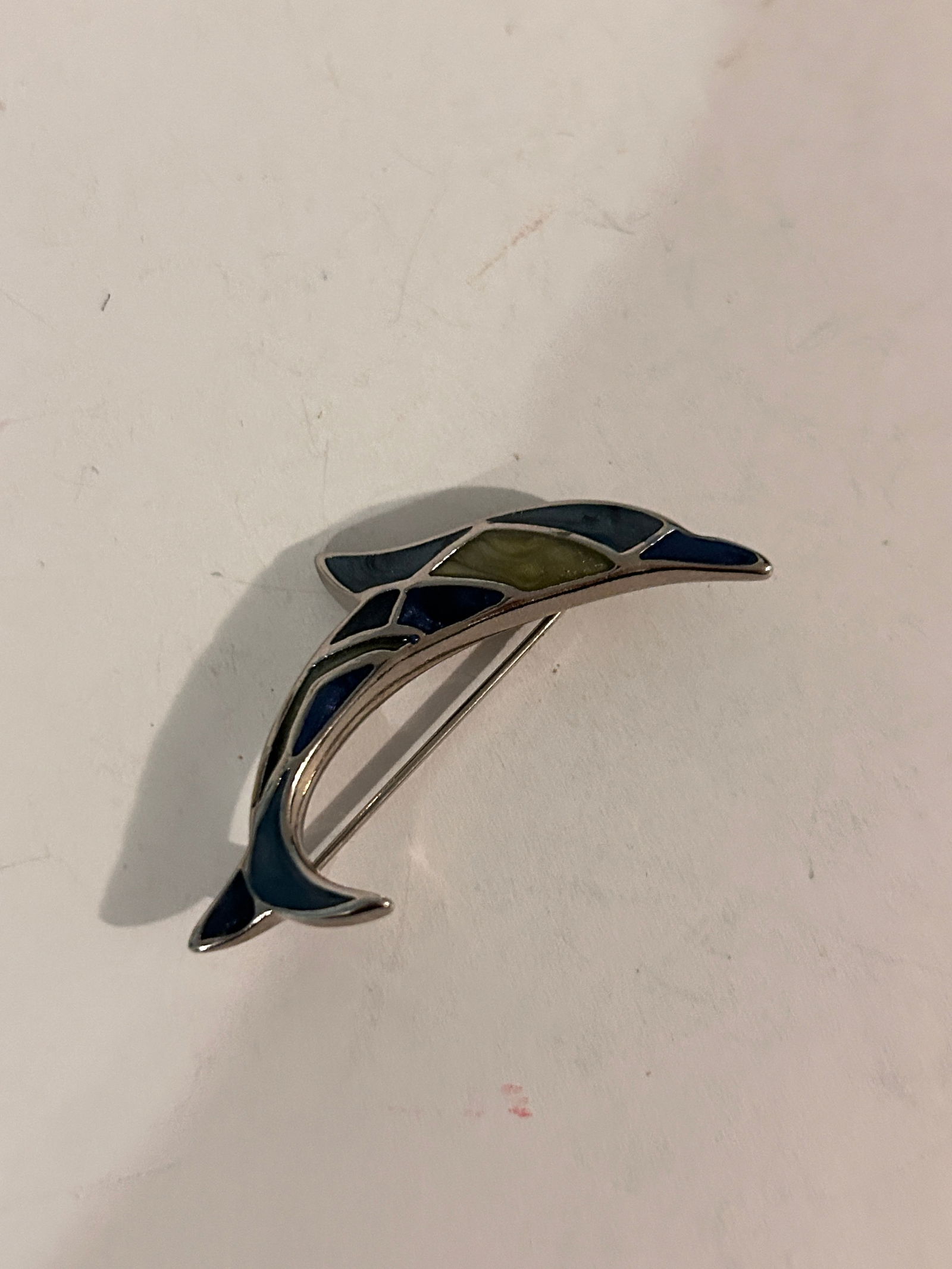 Dolphin pin brooch enamel (1 of 4)