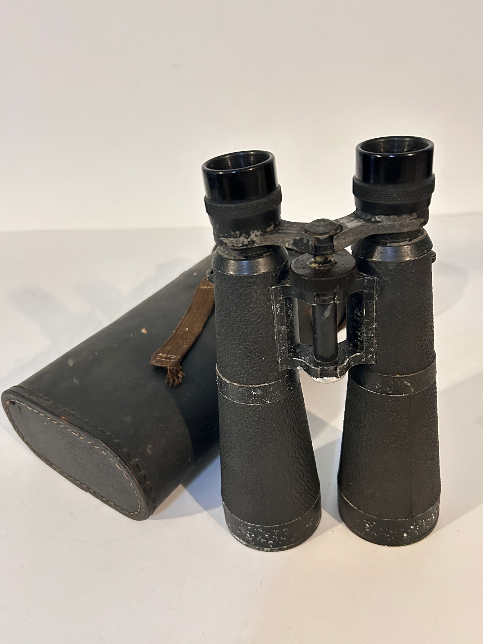 Original German Early WWII Hensoldt-Wetzlar 7x56 Dialyt Marine Naval Binoculars and Case # 20704 (1 of 11)