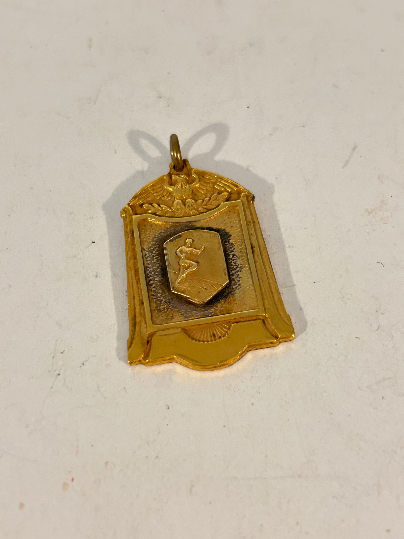 vintage high school track and field gold filled relay award medal (1 of 4)