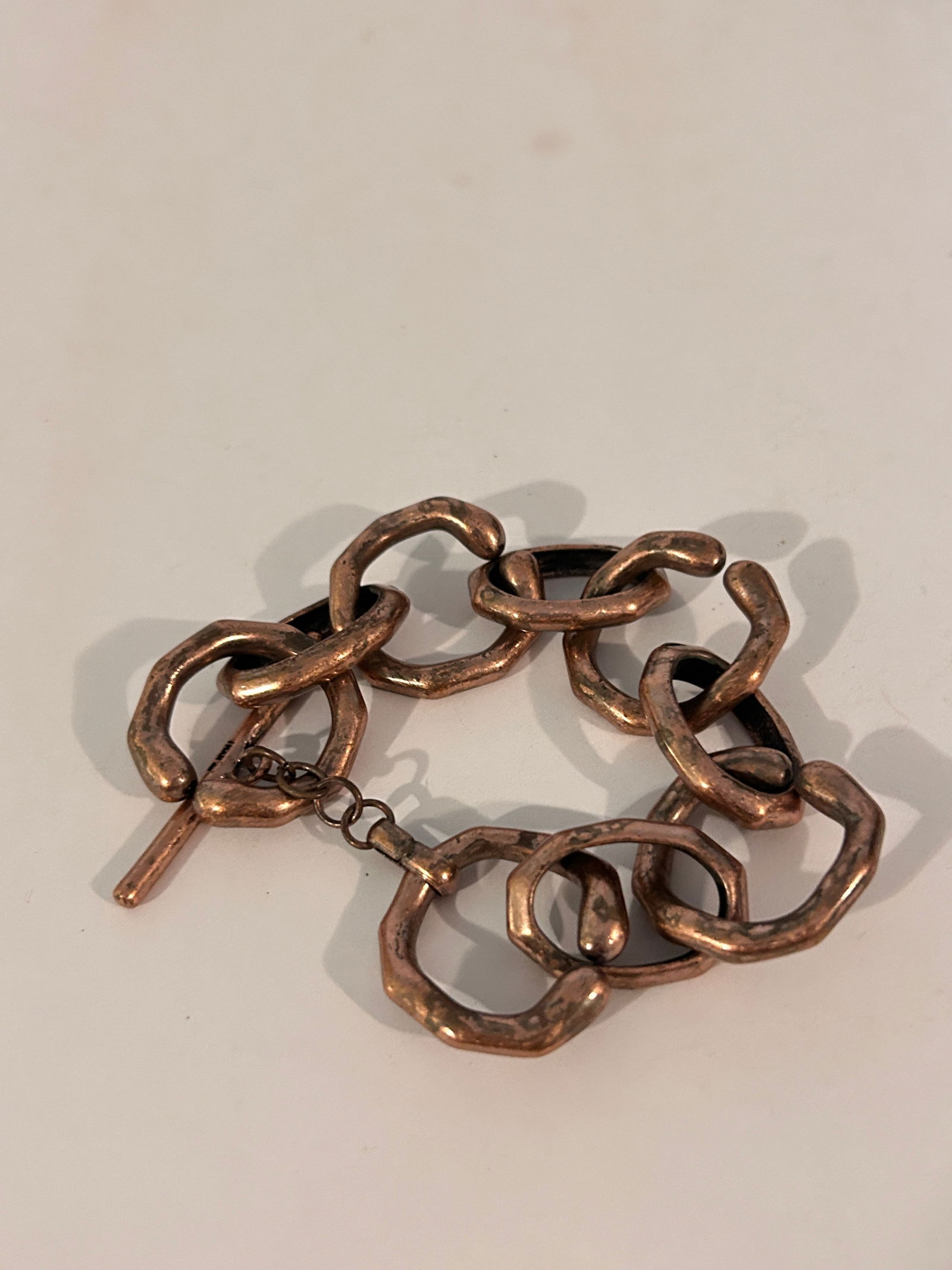 Vintage Copper Tone link Bracelet 8" (1 of 4)