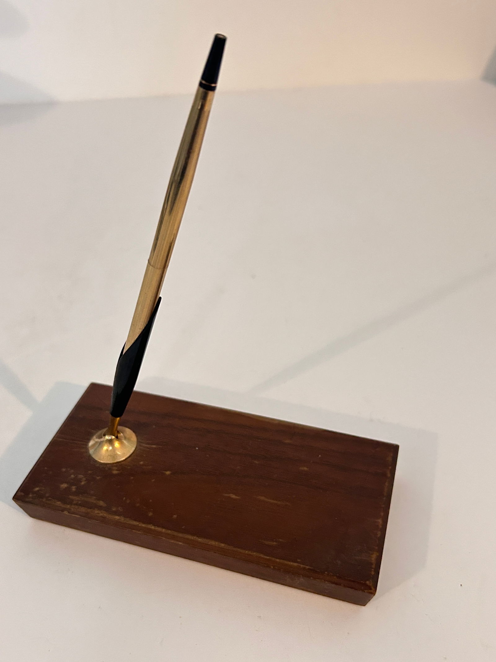 Vintage 10K Gold Filled Cross Pen Hand Rubbed Walnut Desk Set (1 of 5)