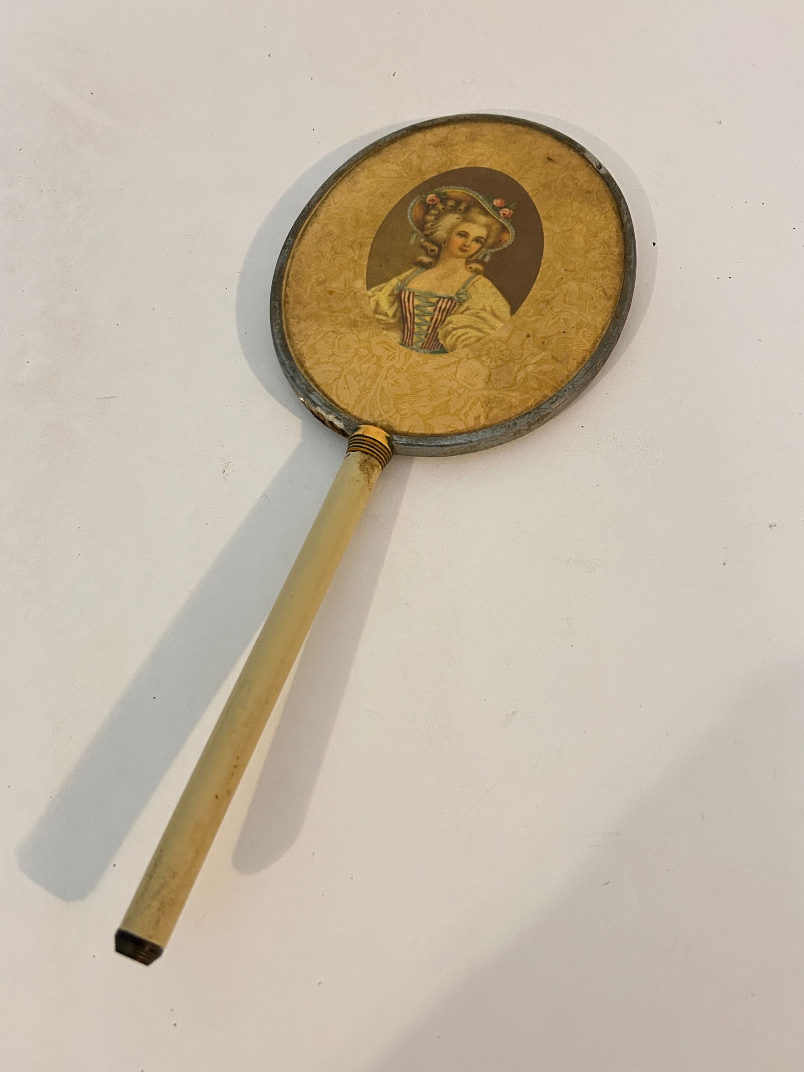 Vtg 1920's French Hand Held Vanity Mirror 12 1/2" x 5" (1 of 5)