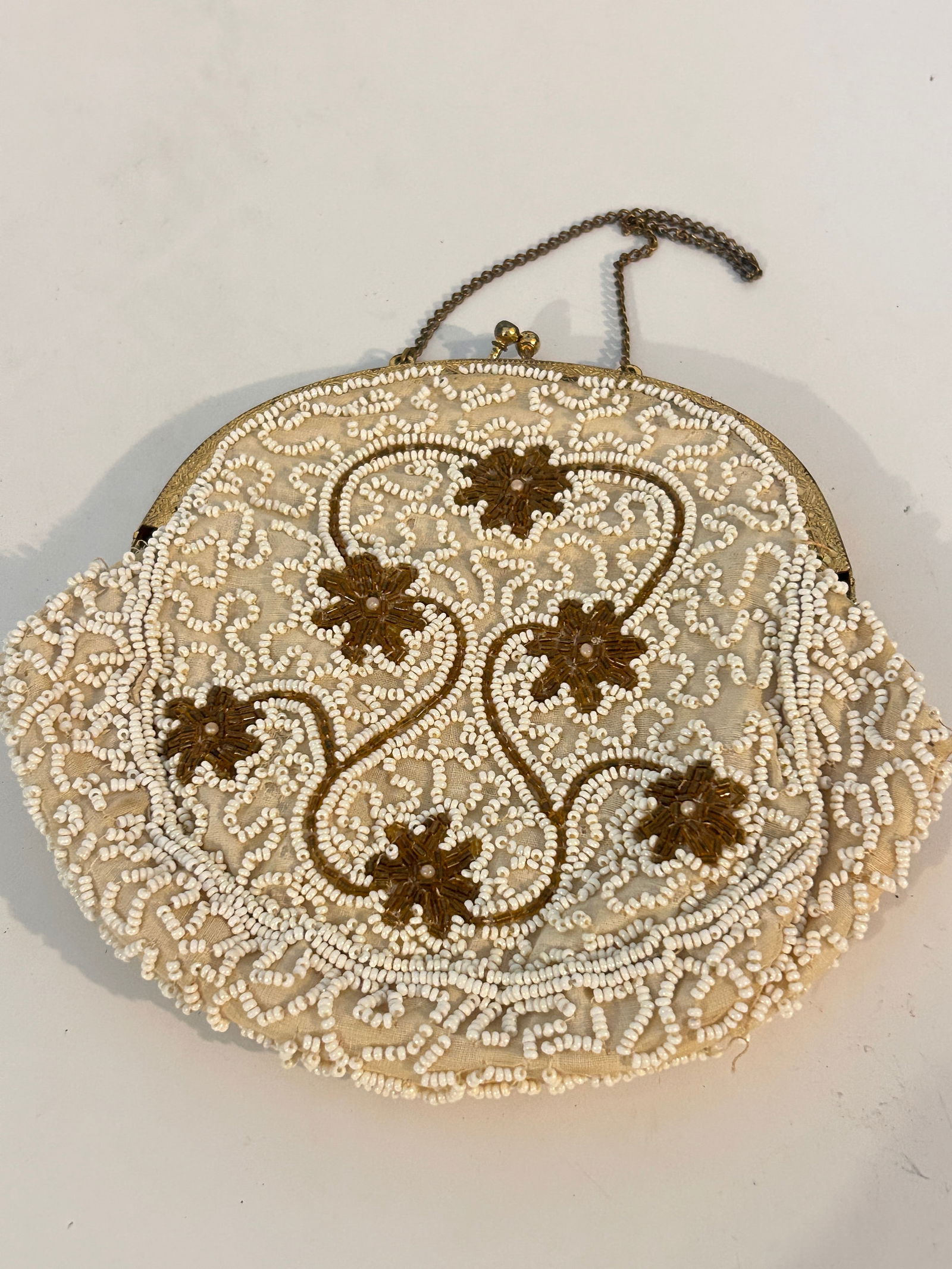 Antique Hand Beaded Evening Bag Clutch Purse (1 of 3)