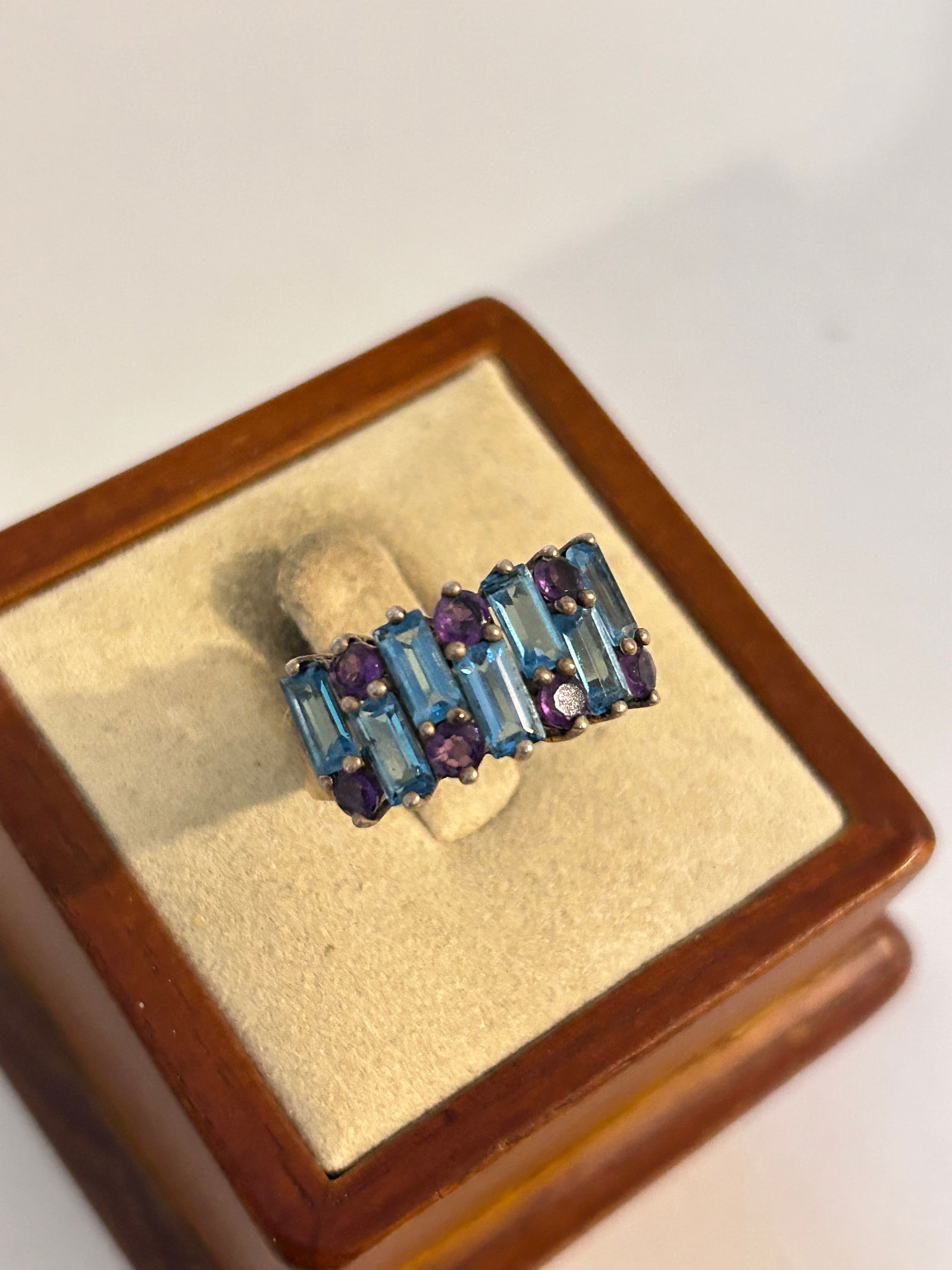 Vintage Sterling Silver gemstone Ring sz 7 (1 of 6)