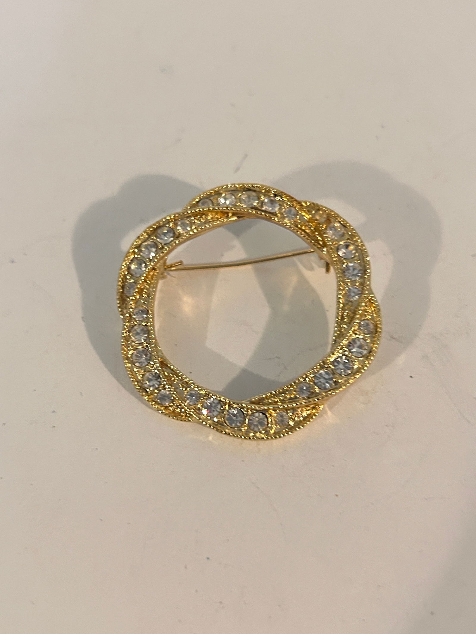 Vintage gold tone Roman Rhinestone Brooch (1 of 4)