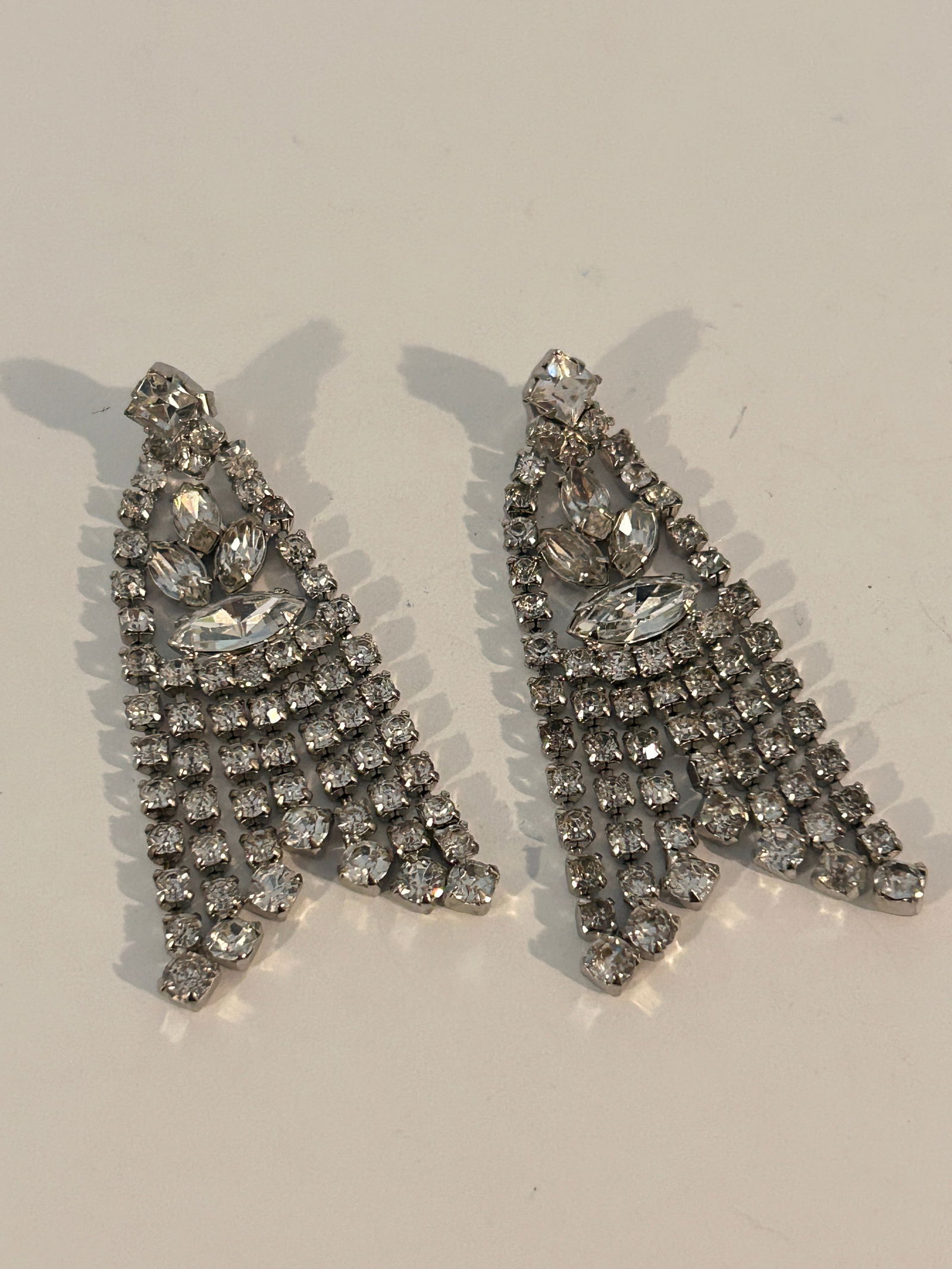 Vintage Elegant rhinestone dangle earrings (1 of 5)