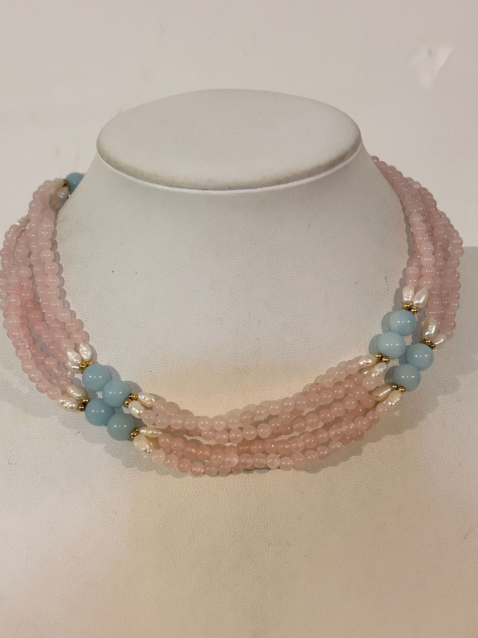 Old pink bead Necklace 31" (1 of 6)