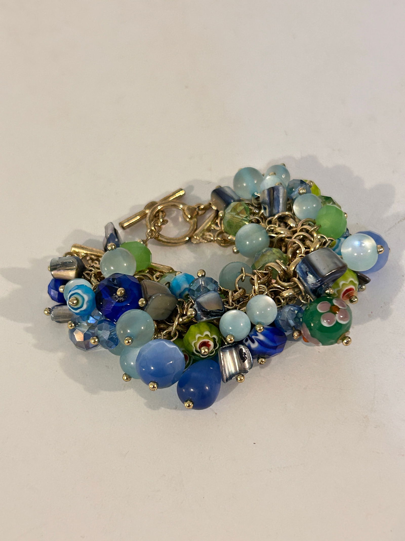 Old glass bead Murano Bracelet 7" (1 of 5)