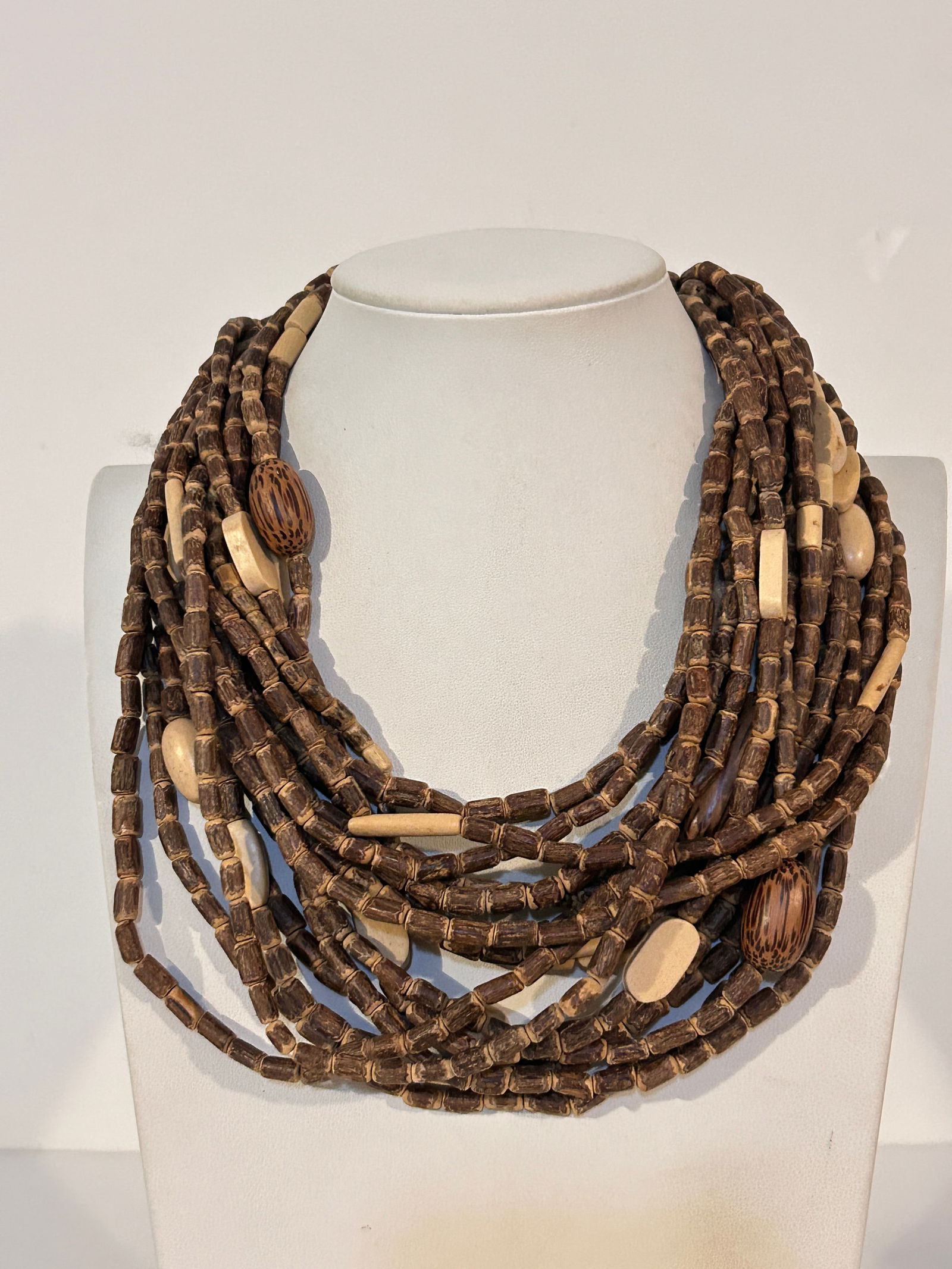 Vintage multi strand bead Necklace 16" (1 of 4)