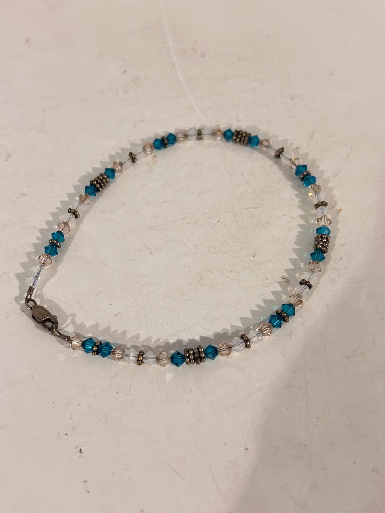 Vintage Sterling Silver bead Bracelet 9" (1 of 4)