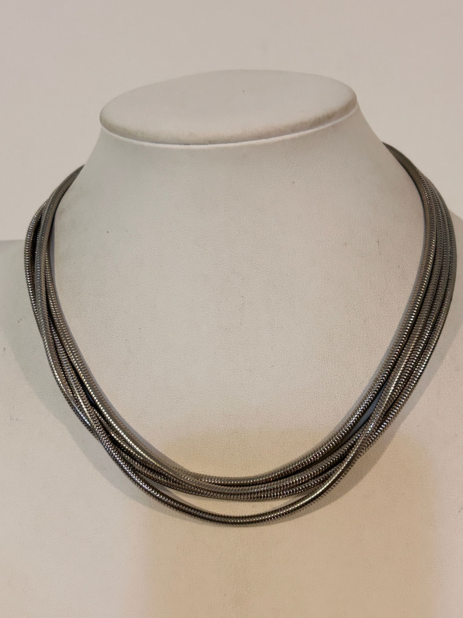 Vintage Silver tone long Necklace 67" (1 of 5)