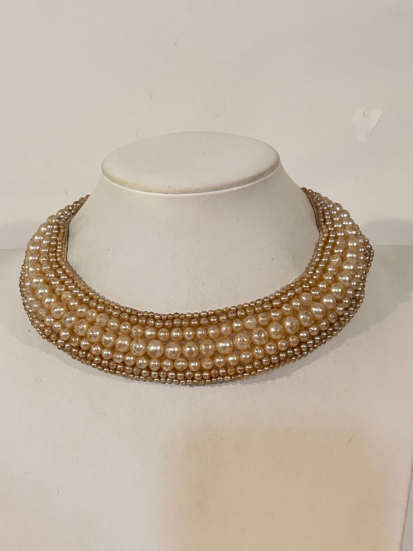 vintage fashion handmade faux pearl collar necklace from Japan (1 of 6)